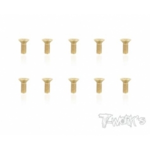 GSS-410C 4x10mm Gold Plated Hex. Countersink Screws（10pcs)