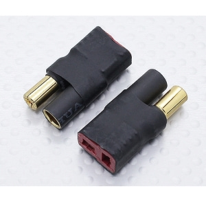 5.5mm Bullet Connector to T-Connector Battery Adapter Lead (2pc)