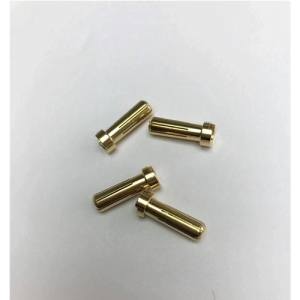 [XC107268]  Cable / Battery Connector 5 mm spring-type brass (4) (#107268)