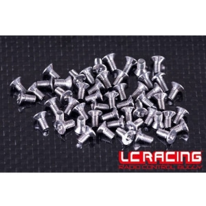 LCSK08 LC Racing Countersunk Stainless Screw M3X6mm (2.0mm Hex Socket/40pcs)