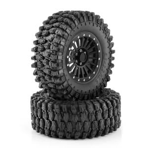 (18753) YK4 2.6인치 메탈 비드락 휠 타이어 세트 블랙 (YK4081,YK4082,YK4083 최적 타이어)2개 반대분 트라이얼 악세서리