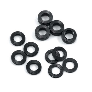 (볼스터드 와셔) ProTek RC Aluminum Ball Stud Washer Set (Black) (12) (0.5mm, 1.0mm &amp; 2.0mm)