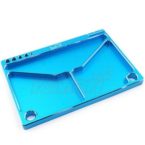 YA-0571BU Aluminum Parts Tray 14.5 X 9.5 X 0.9 cm Blue