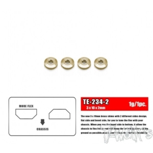 TE-243-2 3x10x2mm Brass Washer For Suspension Arm ( 4 pcs.)