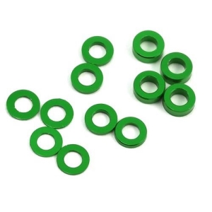 (볼스터드 와셔) ProTek RC Aluminum Ball Stud Washer Set (Green) (12) (0.5mm, 1.0mm &amp; 2.0mm)