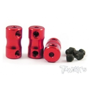 TA-024R Aluminum Double lock 2mm Bore Collar ( Red )each 3pcs (#TA-024R)