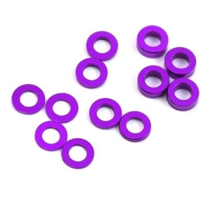(볼스터드 와셔) ProTek RC Aluminum Ball Stud Washer Set (Purple) (12) (0.5mm, 1.0mm &amp; 2.0mm)