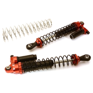 C28952RED [2개 반대분] Billet Machined Piggyback Shock(2) for 1/10 Size Off-Road Scale Crawler(L=100mm) (Red)