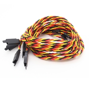 015000162-0 Twisted 80cm Servo Lead Extention (JR) with hook 22AWG (5pcs/bag)