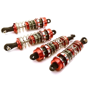 C25984RED Billet Machined Shock Set (4) for Tamiya Scale Off-Road CC-01 (L=71mm) (Red)