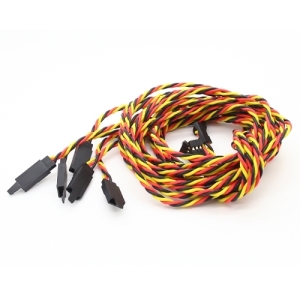 015000163-0 Twisted 100cm Servo Lead Extention (JR) with hook 22AWG (5pcs/bag)