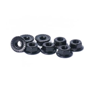 KOSN1005 M4 Aluminum Serrated Nuts Black (w/container) (8)