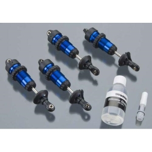 AX5460A Shocks, GTR aluminum, blue-anodized (fully assembled w/o springs) (4)