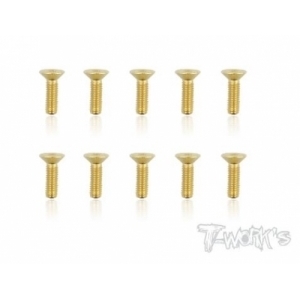 GSS-310C 3x10mm Gold Plated Hex. Countersink Screws（10pcs.)