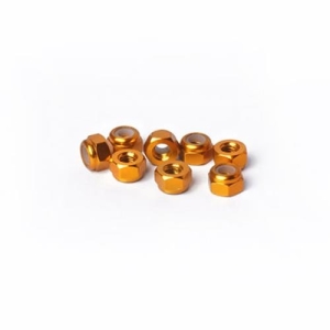 KOSN1007GD M3 Aluminum Nylon Lock Nuts Gold (w/container) (8)