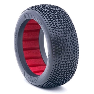 AKA14007QR 1/8 Impact SSLW Buggy Tires with Red Insert (2)