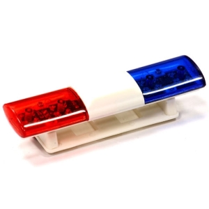 C24482BLUERED T3 Realistic Roof Top Flashing Light LED with Plastic Housing for 1/10 Scale