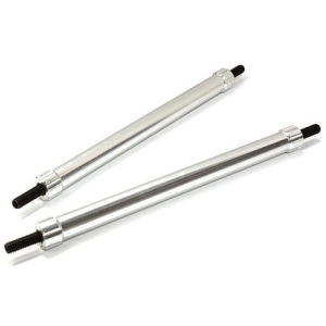 C26687SILVER Billet Machined 80mm Aluminum Linkages (2) M3 Threaded for 1/10 Scale Crawler