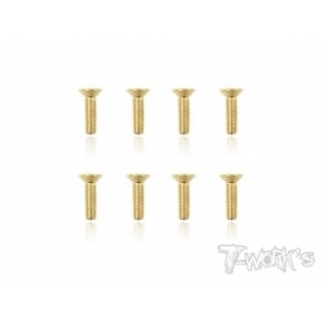 GSS-414C 4x14mm Gold Plated Hex. Countersink Screws（8pcs.）