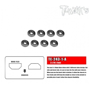 TE-243-1-A 3x10x1mm Alum. Washer For Suspension Arm ( 4 pcs.)