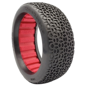 AKA14030QR 1/8 Buggy Scribble Super Soft Longwear Tires with Red Inserts (2)